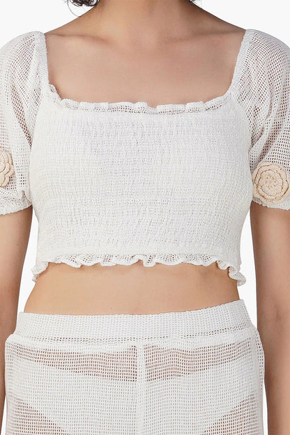 Set of 6 Blanca Sheer Smocked Top (S,M,L)