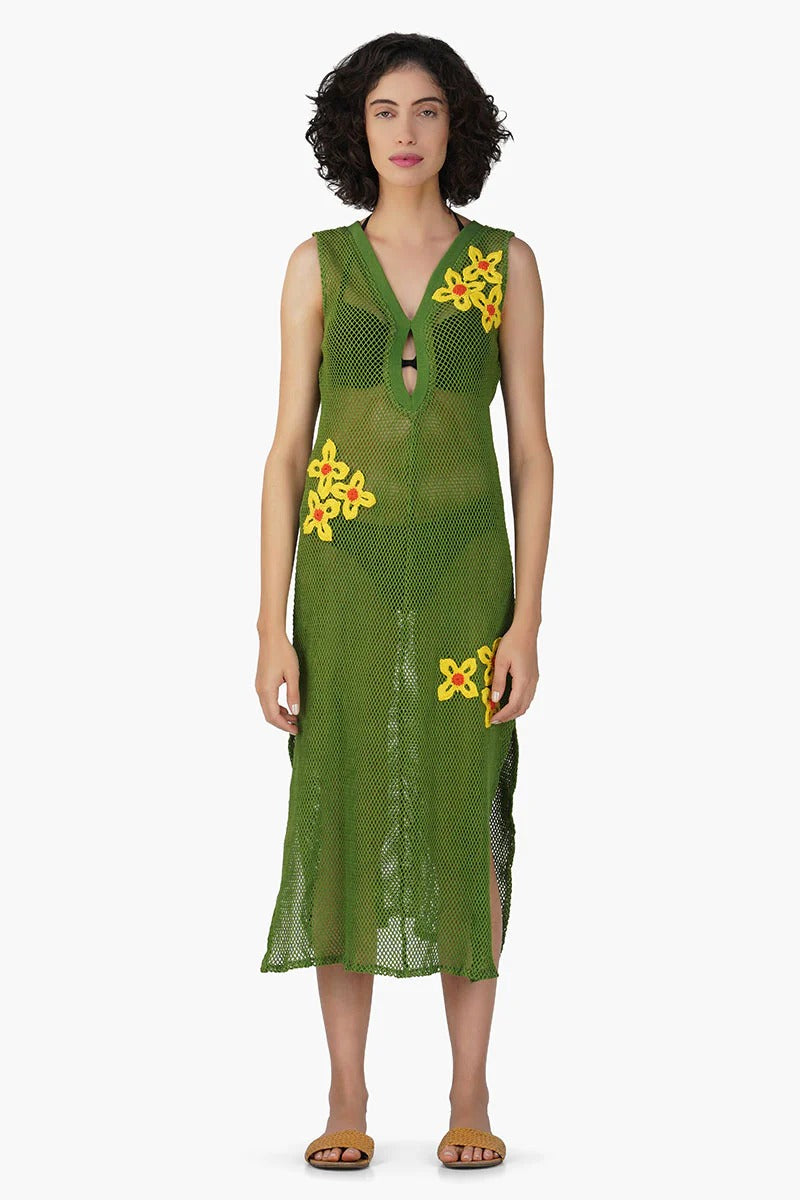 Set of 6 Martha Floral Patch Crochet Bodycon Dress (S,M,L)
