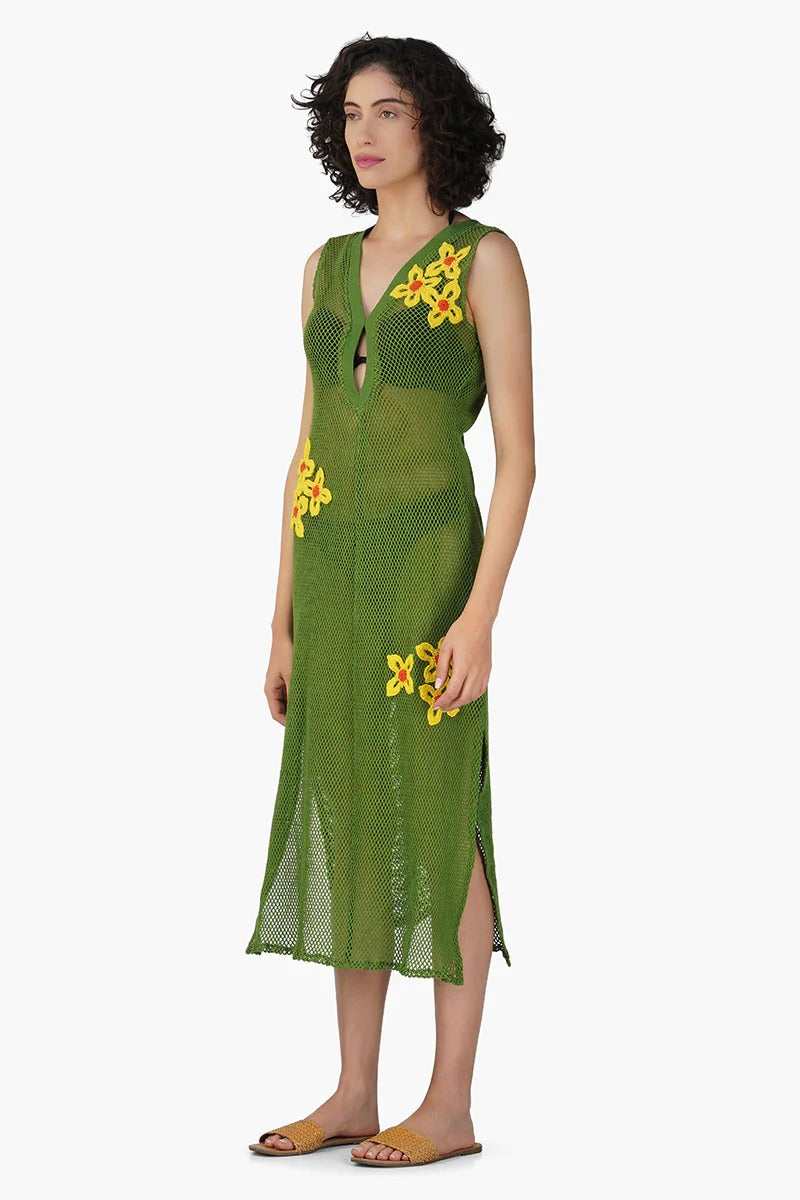 Set of 6 Martha Floral Patch Crochet Bodycon Dress (S,M,L)