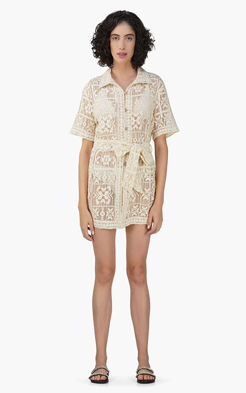 Set of 6 Margot Lace Crochet Shirt Dress (S,M,L)