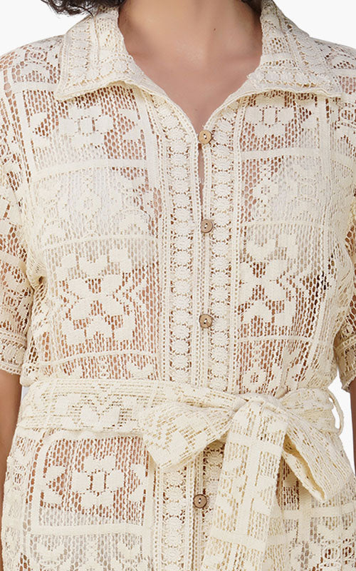 Set of 6 Margot Lace Crochet Shirt Dress (S,M,L)
