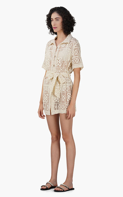 Set of 6 Margot Lace Crochet Shirt Dress (S,M,L)