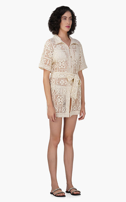 Set of 6 Margot Lace Crochet Shirt Dress (S,M,L)