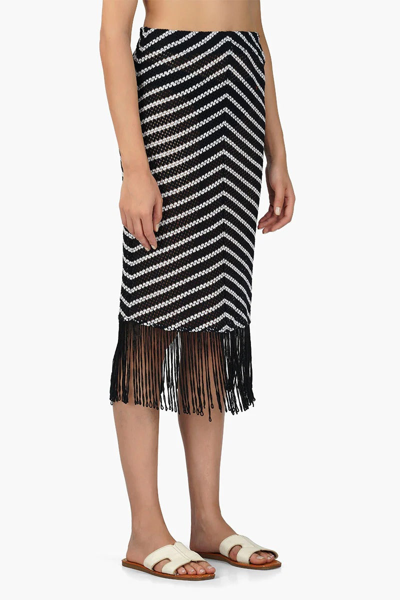 Set of 6 Cleo Stripe Fringe Skirt (S,M,L)