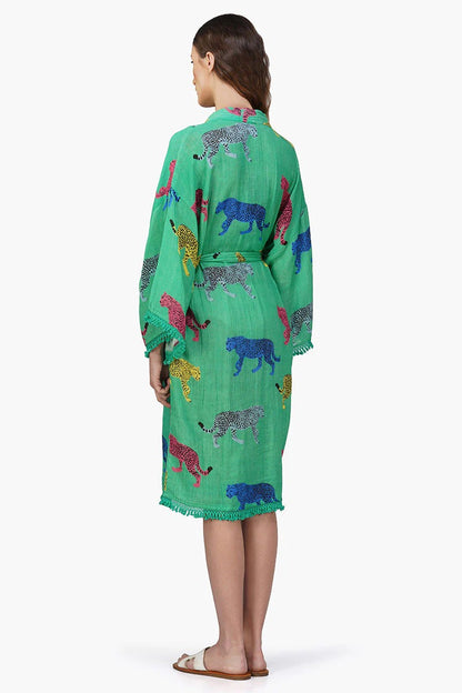 Set of 6 Artistic Cheetah Green Cover  Up (S,M,L)