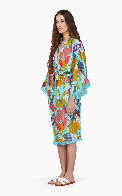 Set of 6 Bird Melody  Blue Cover Up (S,M,L)