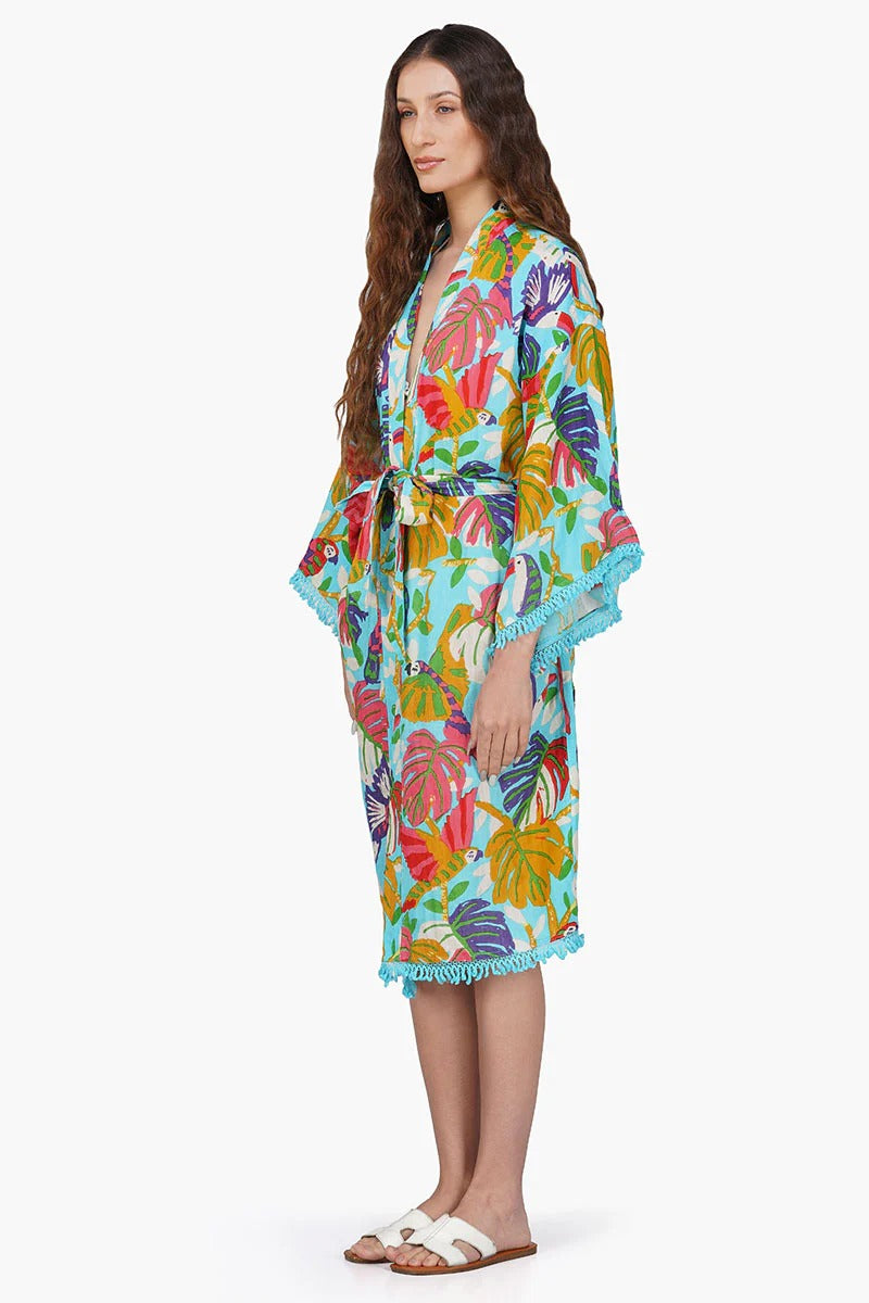 Set of 6 Bird Melody  Blue Cover Up (S,M,L)