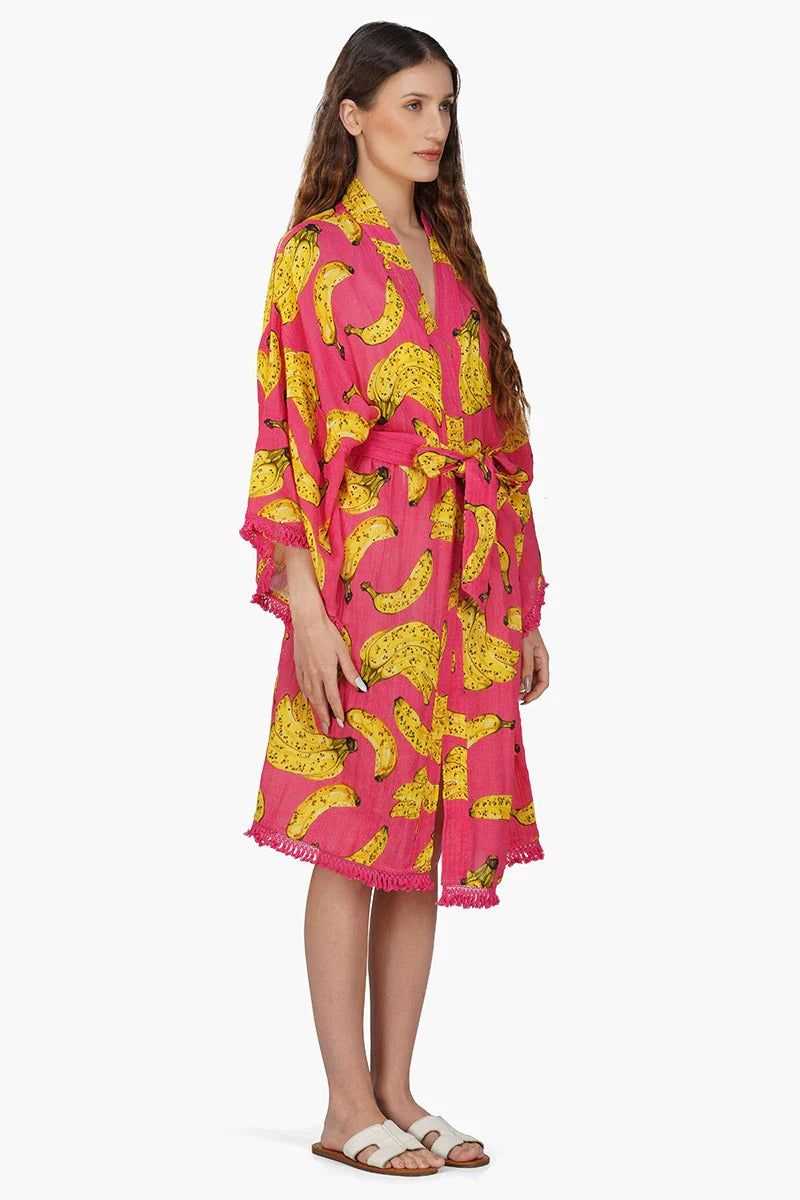 Set of 6 Just Bananas Pink Cover Up   (S,M,L)
