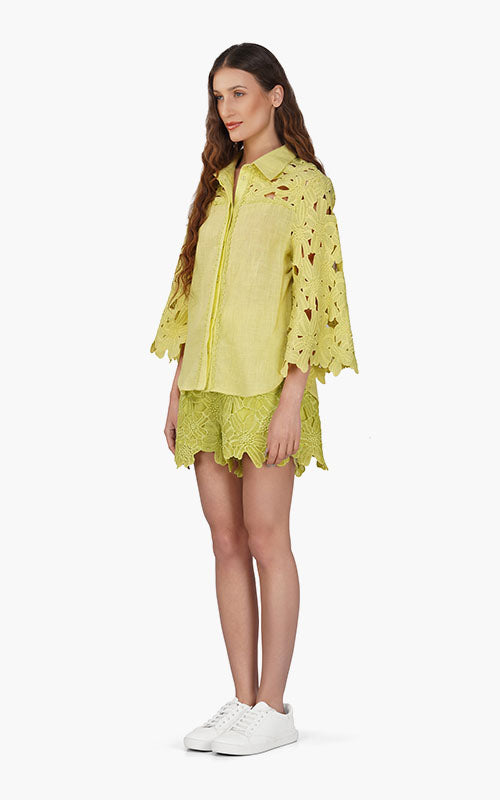 Set of 6 Fall For Neon Floral Lace Shirt (S,M,L)