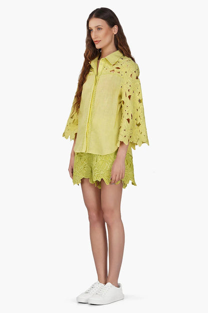 Set of 6 Fall For Neon Floral Lace Shirt (S,M,L)