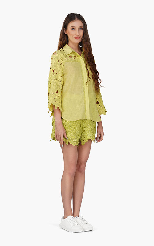Set of 6 Fall For Neon Floral Lace Shirt (S,M,L)