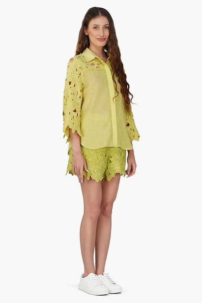 Set of 6 Fall For Neon Floral Lace Shirt (S,M,L)