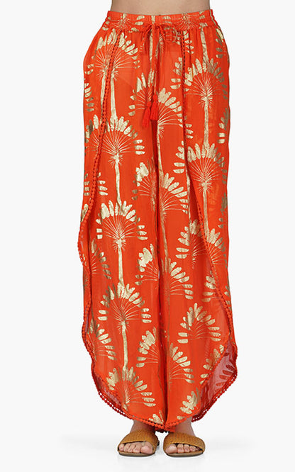 Set of 6 Sunset Palm Foil Wrap Pants (S,M,L)