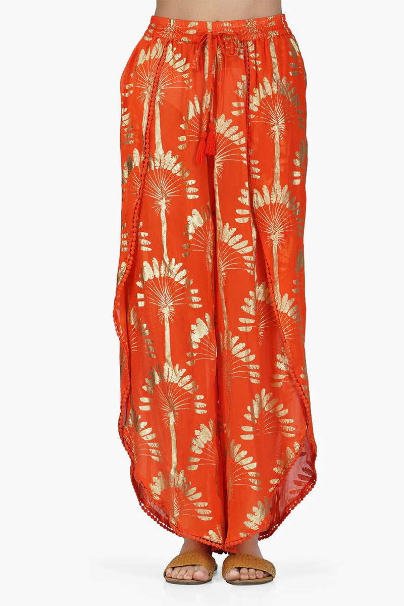 Set of 6 Sunset Palm Foil Wrap Pants (S,M,L)