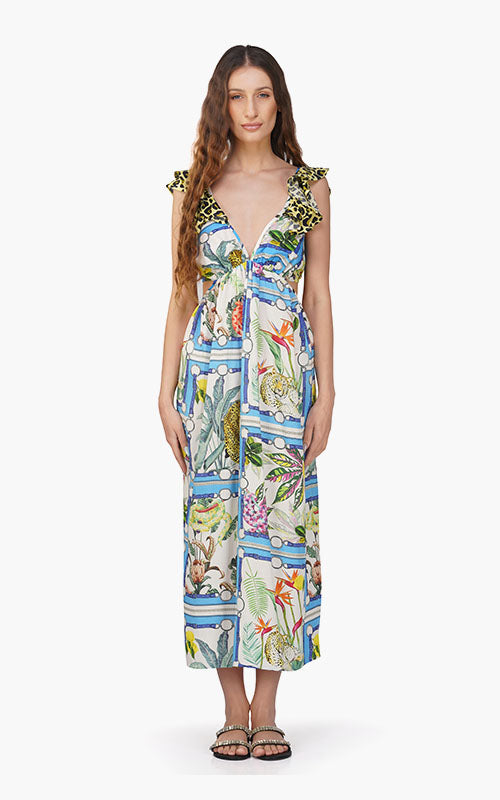 Set of 6 Jungle Paradise Printed Maxi Dress (S,M,L)