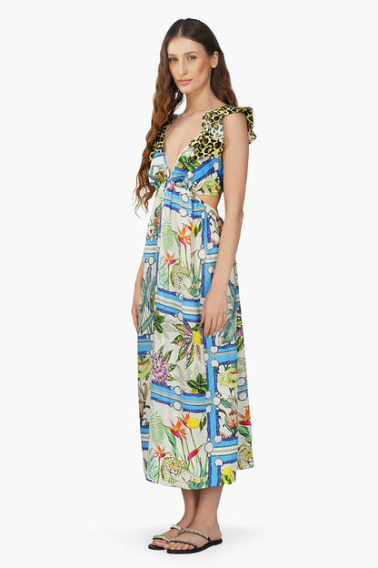 Set of 6 Jungle Paradise Printed Maxi Dress (S,M,L)