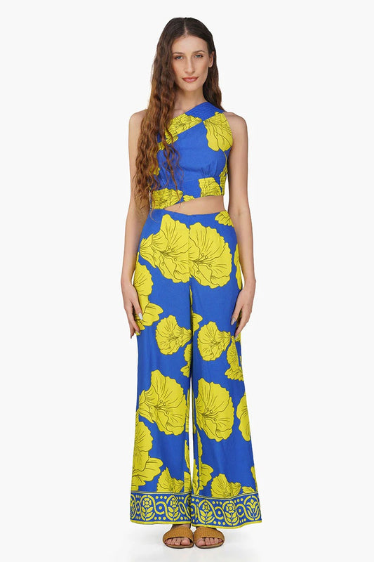 Set of 6 Yellow Daze Printed Jumpsuit  (S,M,L)