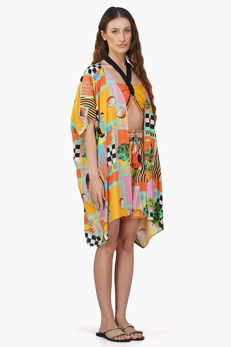 Set of 6 Barbara Toucan Printed Cover Up (S,M,L)