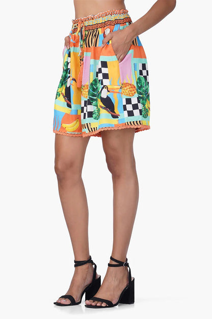 Set of 6 Barbara Toucan Printed Shorts (S,M,L)