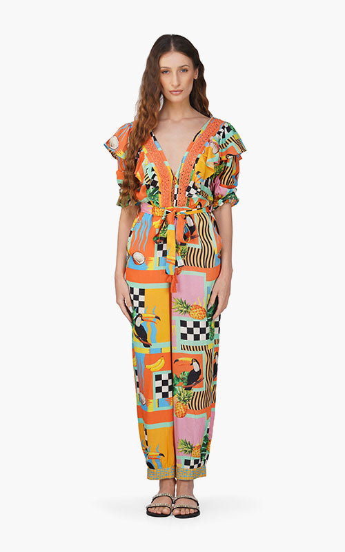 Set of 6 Barbara Printed Lace Jumpsuit (S,M,L)