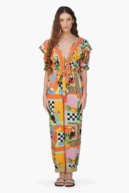 Set of 6 Barbara Printed Lace Jumpsuit (S,M,L)