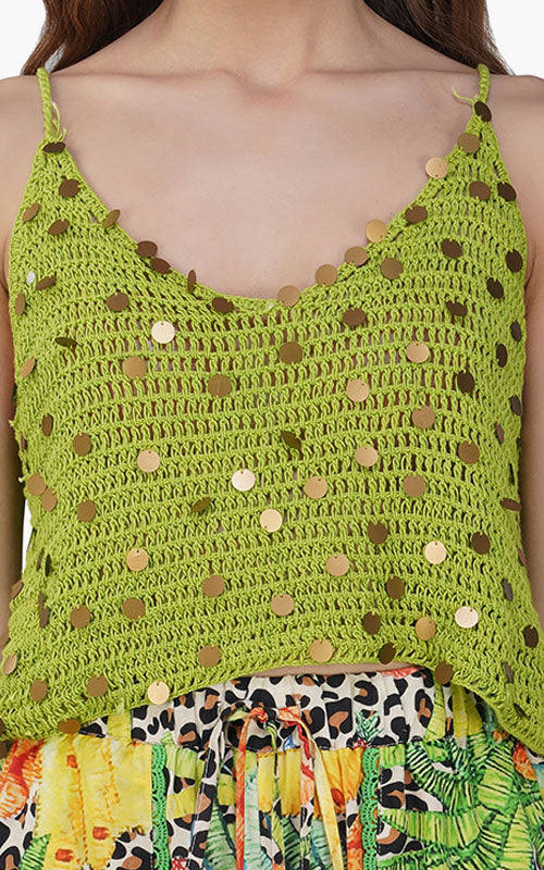 Set of 6 Sara Coin Crochet Top (S,M,L)