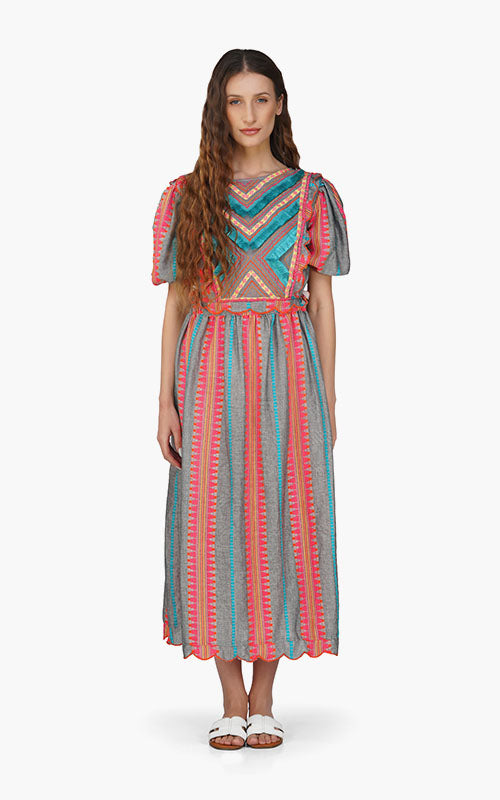 Set of 6 Starlette Y/D Stripe Embroidered Dress (S,M,L)