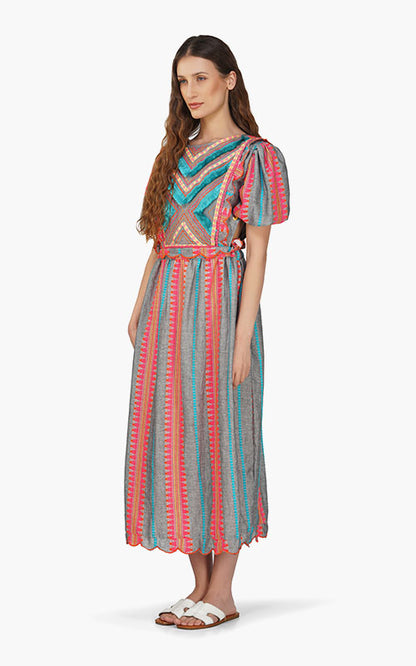 Set of 6 Starlette Y/D Stripe Embroidered Dress (S,M,L)