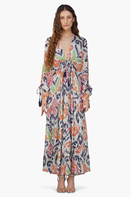 Set of 6 Multi Abstract  Gloria Maxi Dress (S,M,L)