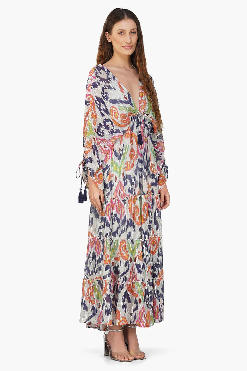 Set of 6 Multi Abstract  Gloria Maxi Dress (S,M,L)