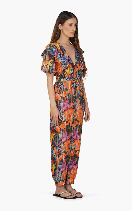 Set of 6 Night Queen Floral Printed Jumpsuit (S,M,L)