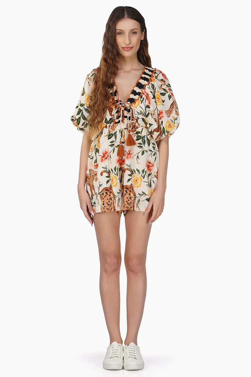 Set of 6 Jungle Cheetah Printed Playsuit (S,M,L)