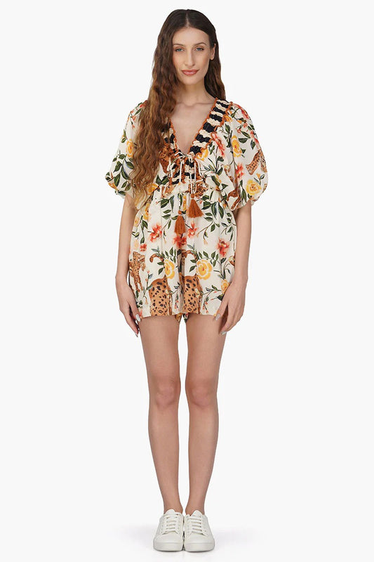 Set of 6 Jungle Cheetah Printed Playsuit (S,M,L)