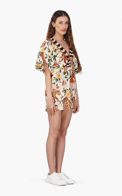 Set of 6 Jungle Cheetah Printed Playsuit (S,M,L)