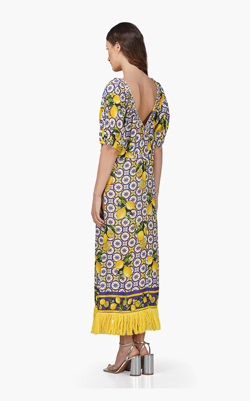 Citrus Lemon Print Dress