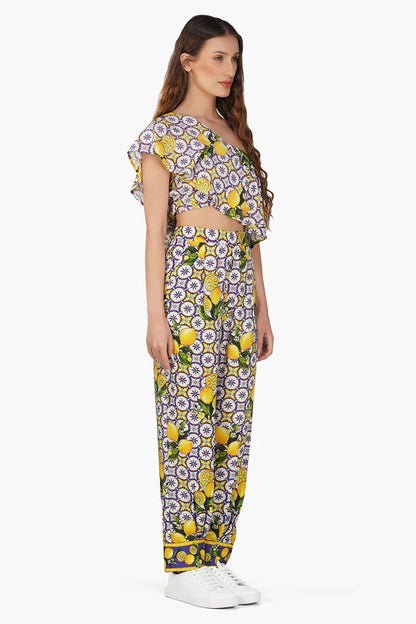 Set of 6 Citrus Lemon Print Top (S,M,L)