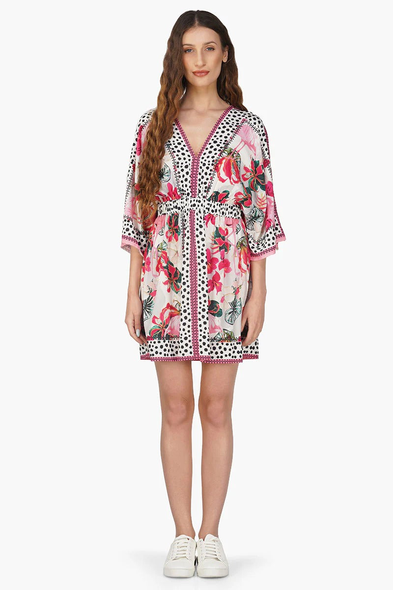 Set of 6 Flamingo Paradise Short Kaftan Dress (S,M,L)