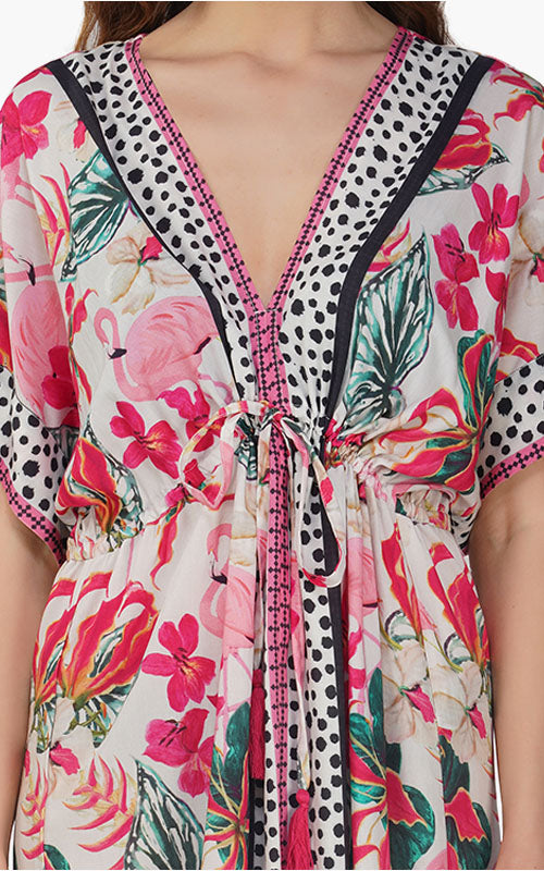 Set of 6 Flamingo Paradise Printed Dress (S,M,L)