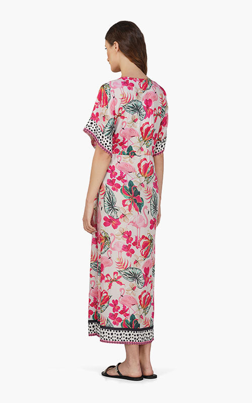 Set of 6 Flamingo Paradise Printed Dress (S,M,L)