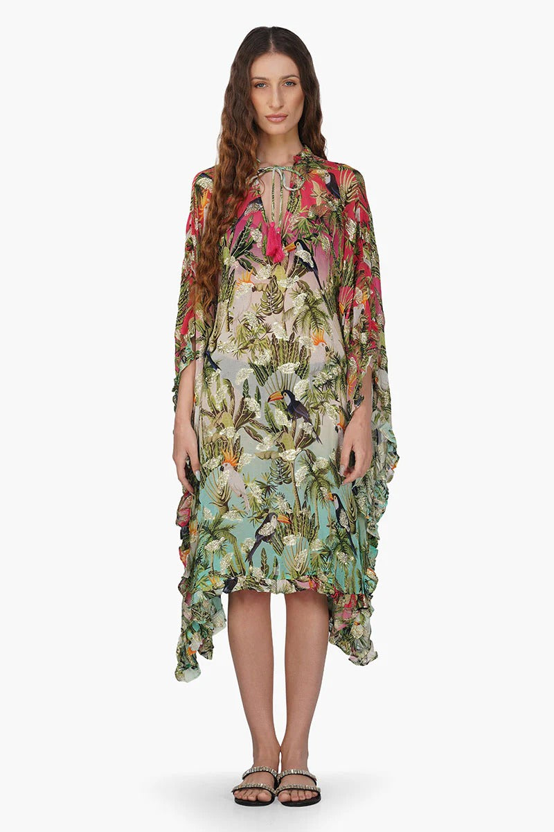 Set of 6 Farm Chirping Birds Printed Frill Kaftan (S,M,L)