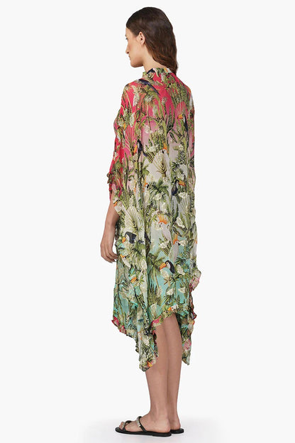 Set of 6 Farm Chirping Birds Printed Frill Kaftan (S,M,L)