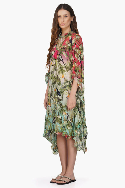 Set of 6 Farm Chirping Birds Printed Frill Kaftan (S,M,L)