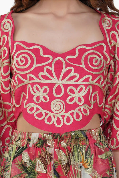 Set of 6 Layla  Emb Crop Top  (S,M,L)