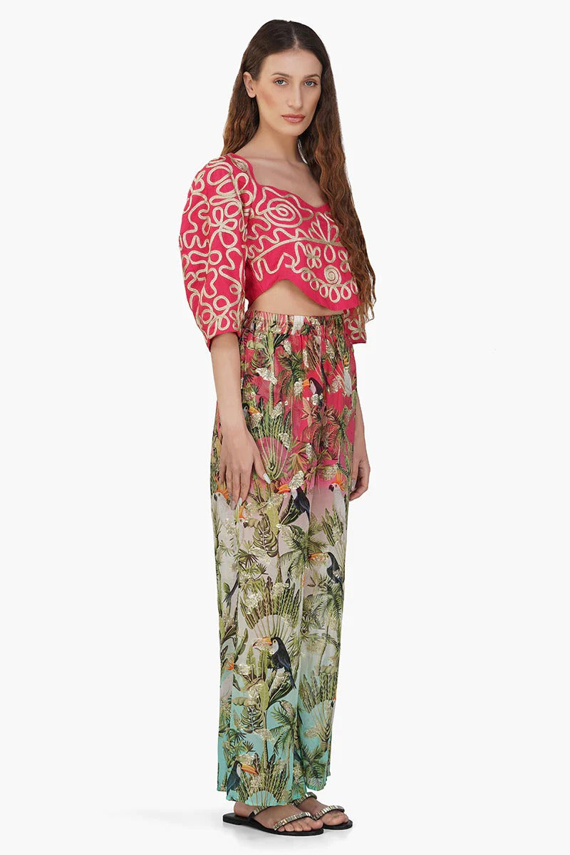 Set of 6 Layla  Emb Crop Top  (S,M,L)
