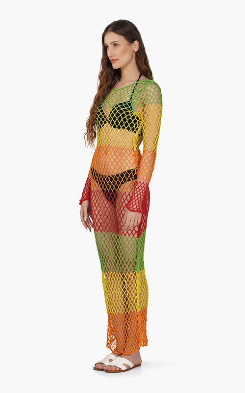 Set of 6 Juniper Colored Bodycon Crochet Dress  (S,M,L)