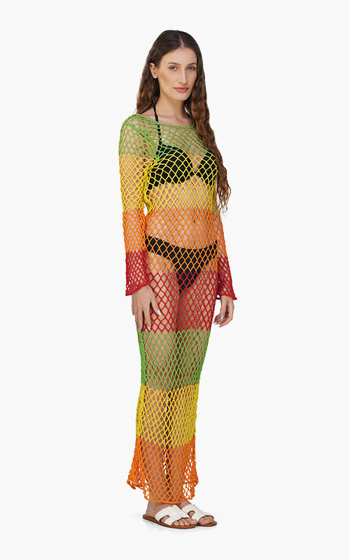Set of 6 Juniper Colored Bodycon Crochet Dress  (S,M,L)