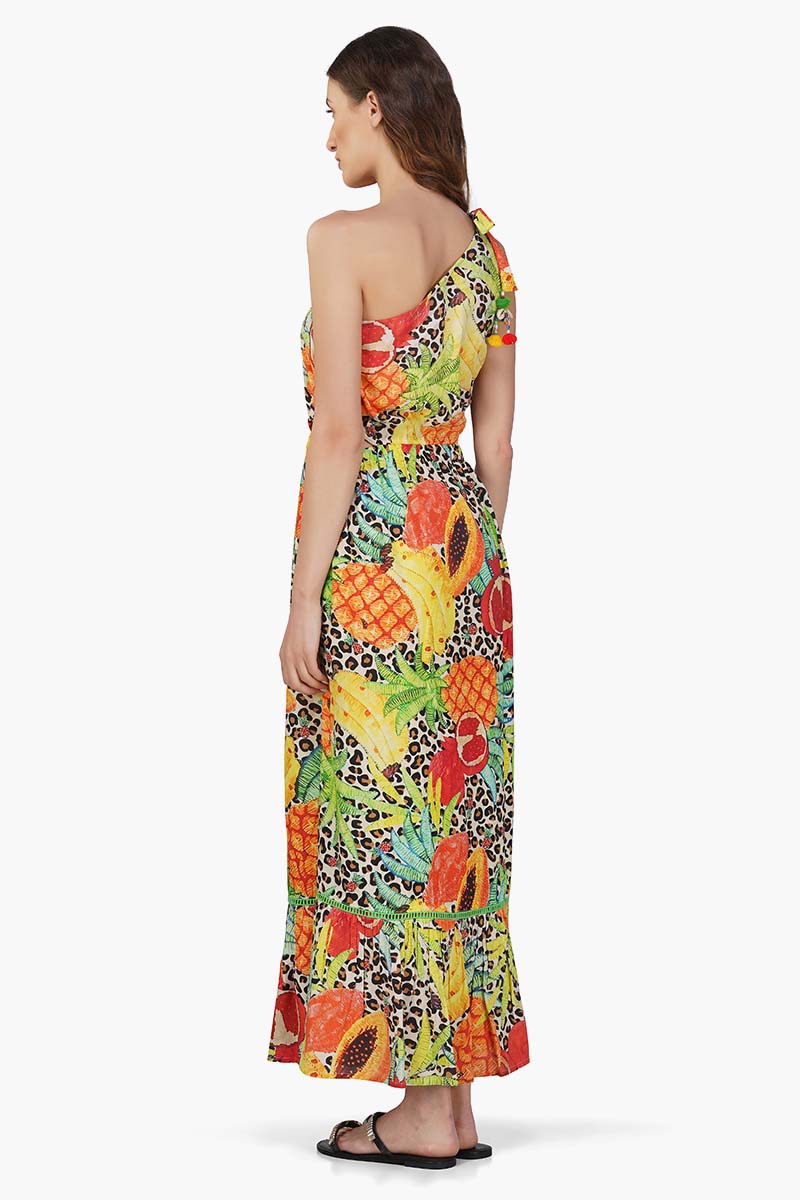 Set of 6 Fruit Punch Printed One Shoulder Dress (S,M,L)