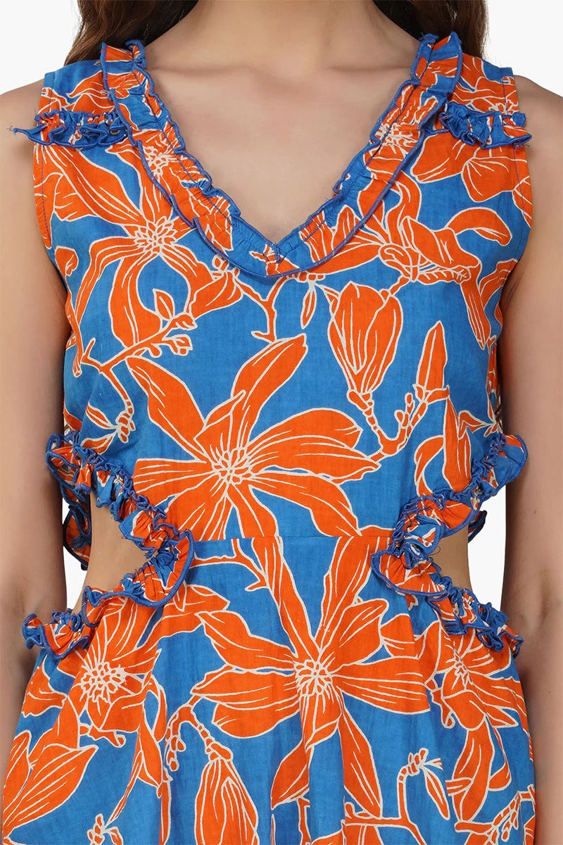 Set of 6 Apricot Beauty Printed Short Dress  (S,M,L)