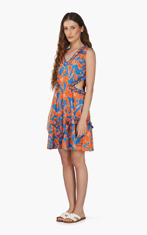 Set of 6 Apricot Beauty Printed Short Dress  (S,M,L)