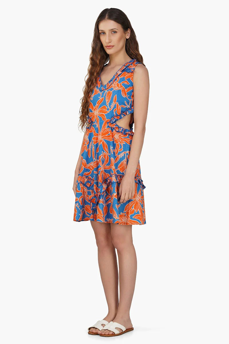 Set of 6 Apricot Beauty Printed Short Dress  (S,M,L)